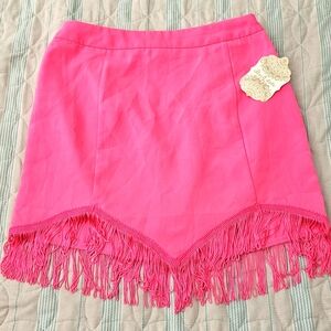 Altar'd state hot pink fringe skirt